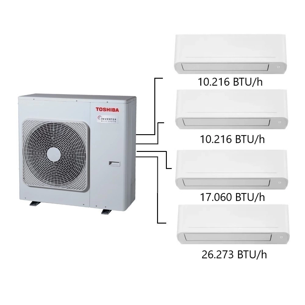 Toshiba 5M Multi Split Klima 10.000+10.000+17.000+ 24.000 BTU/h