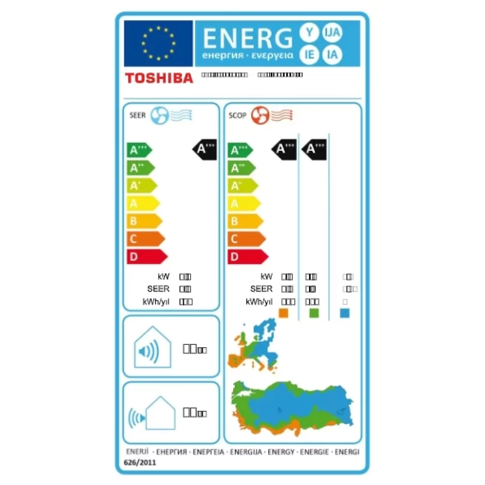 Toshiba Haori 13.000 BTU/h DC Inverter Duvar Tipi A+++ Klima (Mavi)