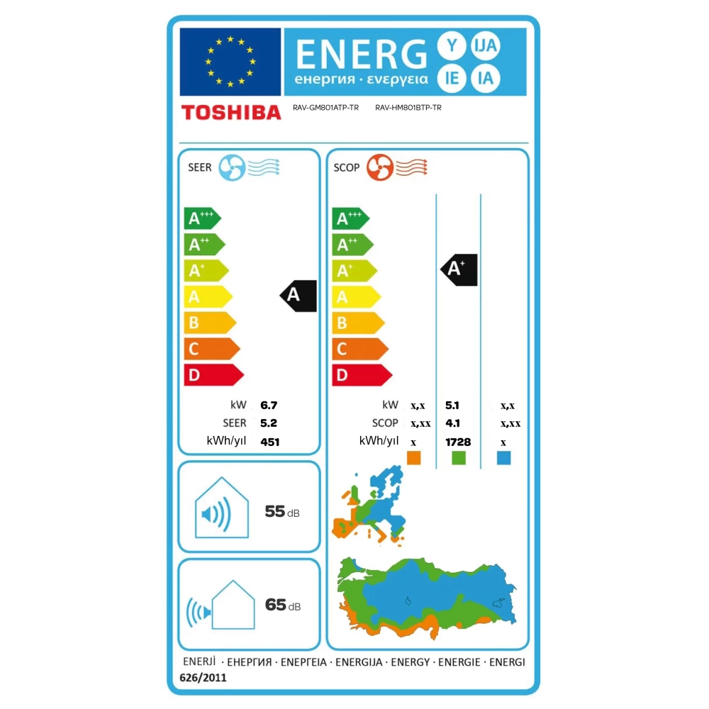 Toshiba Kanal Tipi 24.000 BTU/h Digital Inverter A++ Klima