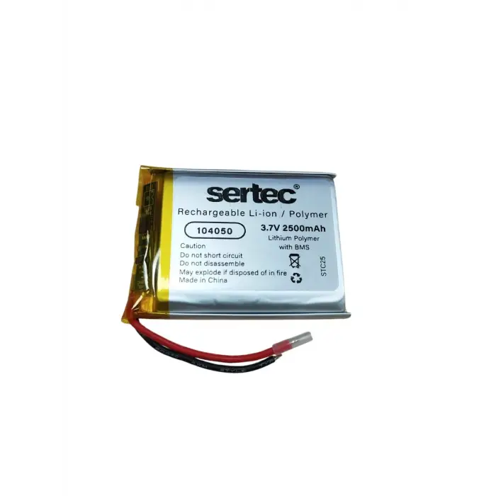 104050 3.7V 2500mAh Li-Polymer Pil (Devreli/1.5A)