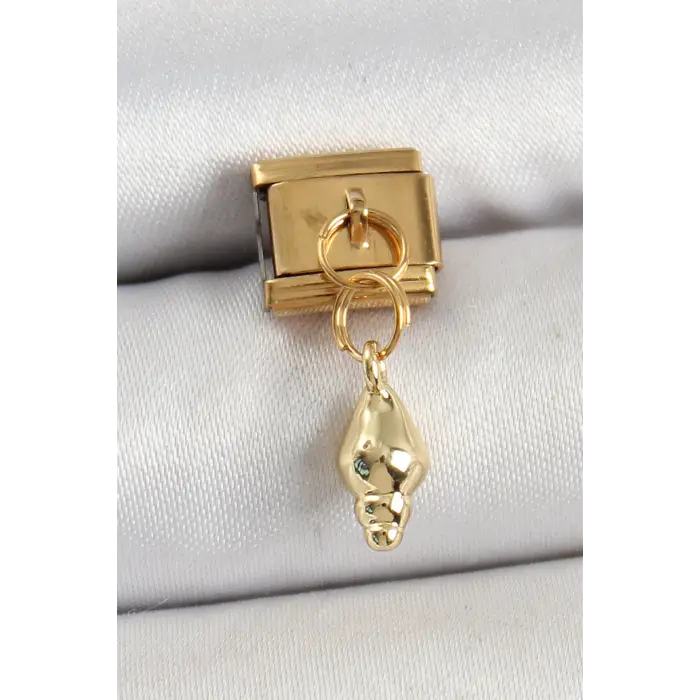 316L Çelik Sallantılı Deniz Kabuğu Model Gold Renk Nomination Charm TJ-BC1437