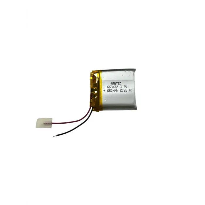 663032 3.7V 650mAh Li-Polymer Pil (Devreli/1.5A)