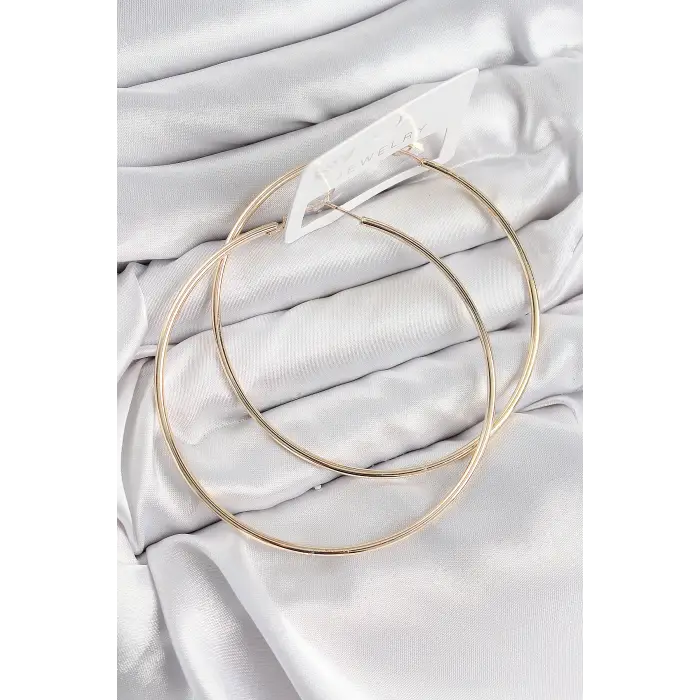 Pirinç Halka Model Gold Renk Kadın Küpe TJ-BKP11037
