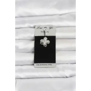 316L Cerrahi Çelik Döner Yonca Model Göbek Piercing TJ-PR1390