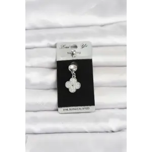 316L Cerrahi Çelik Sallantılı Yonca Model Göbek Piercing TJ-PR1388