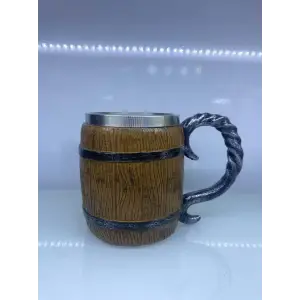 Ahşap Fıçı Çelik Kupa Kod 1152B