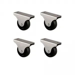 Furç Sabit Teker - 38MM - Siyah HKS229 - 4 Adet