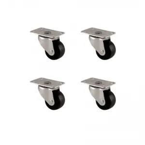 Furç Tablalı Bilyalı Teker - 28MM - Siyah HKS232 - 4 Adet