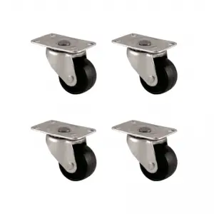 Furç Tablalı Bilyalı Teker - 32MM - Siyah HKS233 - 4 Adet