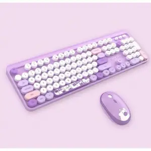Hello Bear Mor Klavye Mouse Set