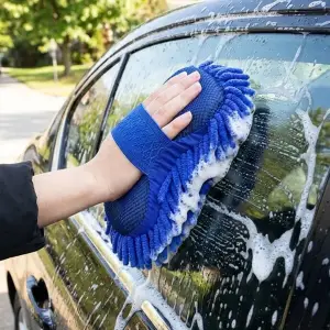 Araba Yıkama Eldiveni Mikrofiber Oto Yıkama Eldiveni Kalın Süngerli Araç Temizleme Bezi