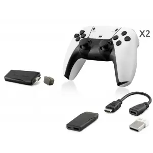 Retro Oyun Stick Hdmi Çift Gamepad Seti 2.4G Kablosuz - Beyaz HD331