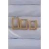316L Çelik Gold Renk Dikdörtgen Küpe Seti TJ-BKP9159