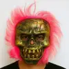 Wild Skull - Bakır Kafatası Pembe Saçlı İskelet Maske