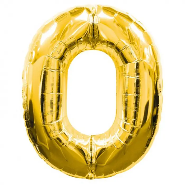 87 Cm 1 Adet 0 Rakamlı Folyo Balon Gold Renk 40 inç