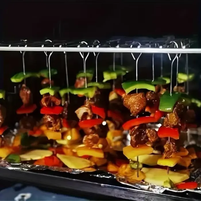20 cm Ölçülü 10lu Paslanmaz Çelik Şiş Seti () Airfryer ve Mangal