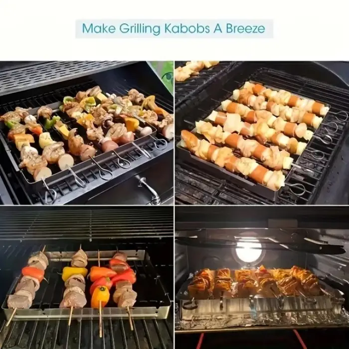 20 cm Ölçülü 10lu Paslanmaz Çelik Şiş Seti () Airfryer ve Mangal
