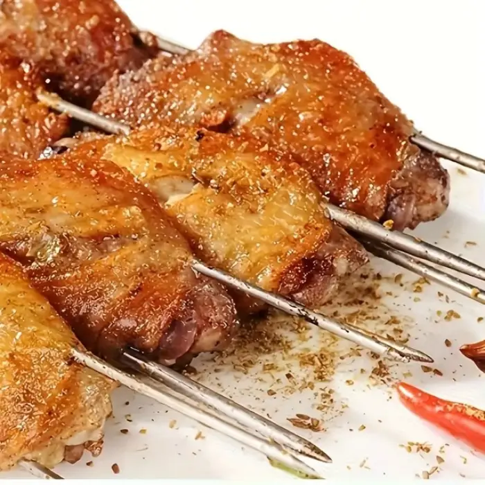 20 cm Ölçülü 10lu Paslanmaz Çelik Şiş Seti () Airfryer ve Mangal