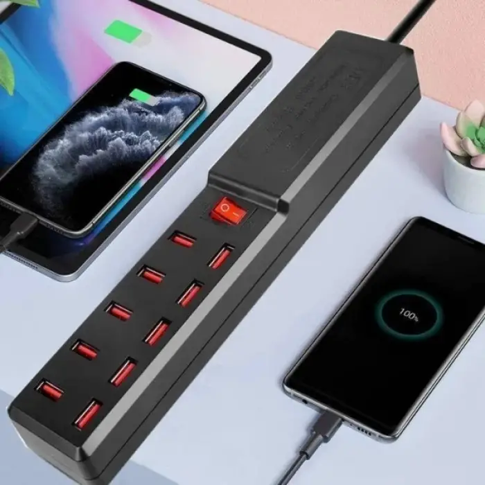 Kullanıma Uygun 10 Portlu USB Şarj Adaptörü