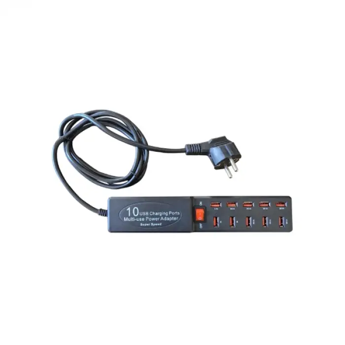 Kullanıma Uygun 10 Portlu USB Şarj Adaptörü