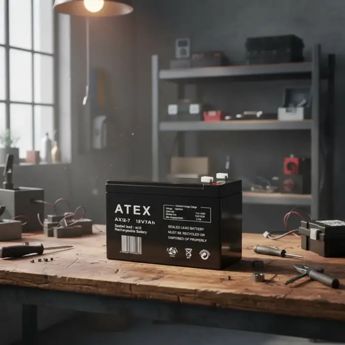 12V 7Ah Kalın Tip Kuru Akü Atex AX-12