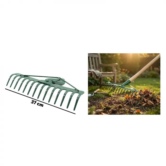 37 cm Ölçülü 14 Dişli Metal Bahçe Tırmığı Genişlik Dayanıklı Yapı
