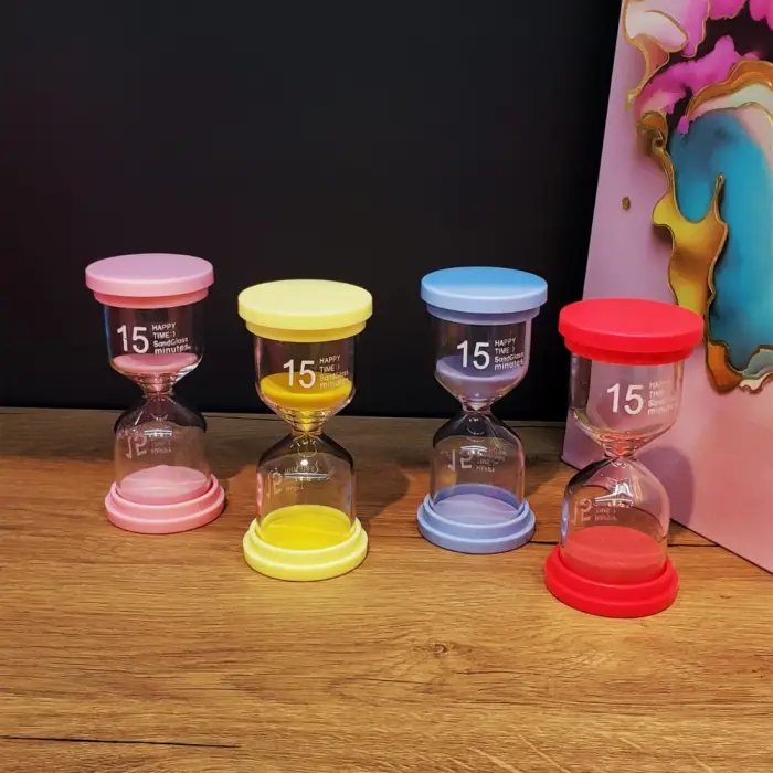 10 cm plastik Kum Saati 15 Dakikalık
