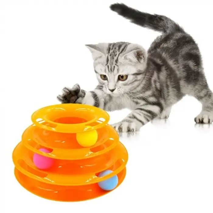 Kauçuk 3 Katlı Kedi Oyuncağı Turntable Cat Toy