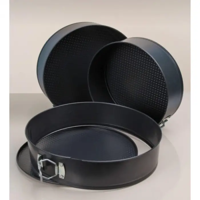 24 cm Metal 3lü Kelepçeli Kek Kalıbı Seti