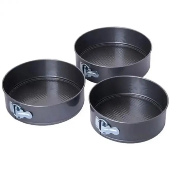 24 cm Metal 3lü Kelepçeli Kek Kalıbı Seti
