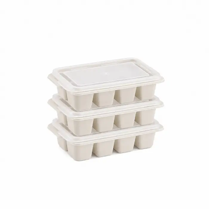 Kullanıma Uygun 3lü Mini Buz Kalıbı Küp Şekilli Kapaklı Plastik