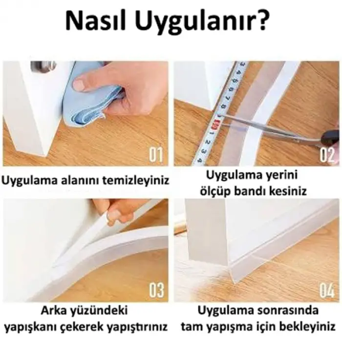 Silikon 3 Metre Kapı Pencere Rüzgar İzolasyon Bandı