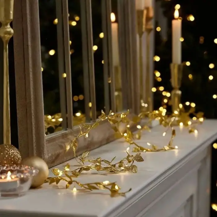 Kullanıma Uygun 3 Metre Yaldızlı Gold LED Işık