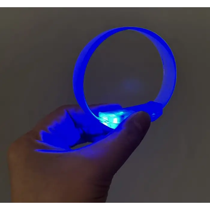 Kullanıma Uygun 3 Modlu Pilli LED Işıklı Esnek Parti Bilekliği Mavi