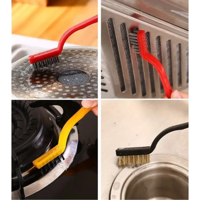 Plastik 3 Parça Tel Fırça Detaylı Temizlik Seti