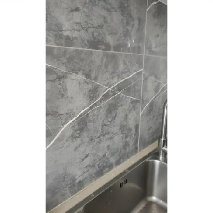 Kullanıma Uygun 30x30 Antrasit Mermer Desenli Duvar Sticker