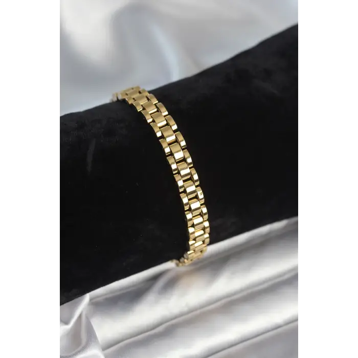 Bileklik Çelik Gold Renk 7 mm Kalınlık Erkek