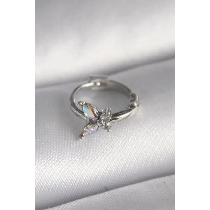 Tragus Piercing Çelik Gümüş Renk Zirkon Taşlı Model