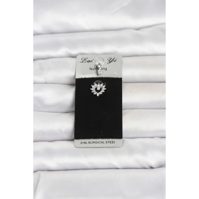 Piercing Cerrahi Çelik Kalp Model Göbek