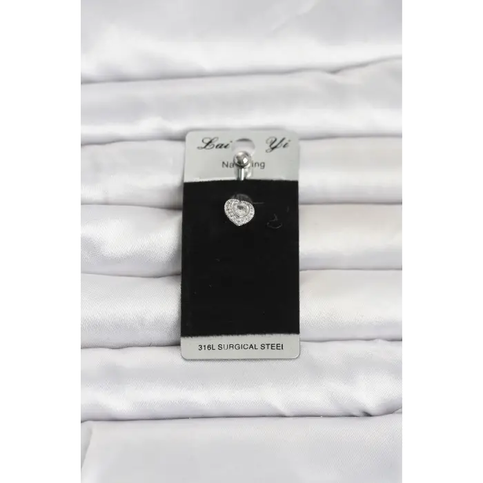 Piercing Cerrahi Çelik Minimal Kalp Model Göbek