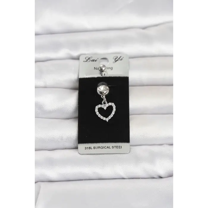 Piercing Cerrahi Çelik Sallantılı Kalp Model Göbek
