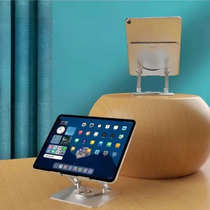 Kullanıma Uygun 360 Derece Dönebilen Yükseltilmiş Masaüstü ayarlı Metal Tablet Standı