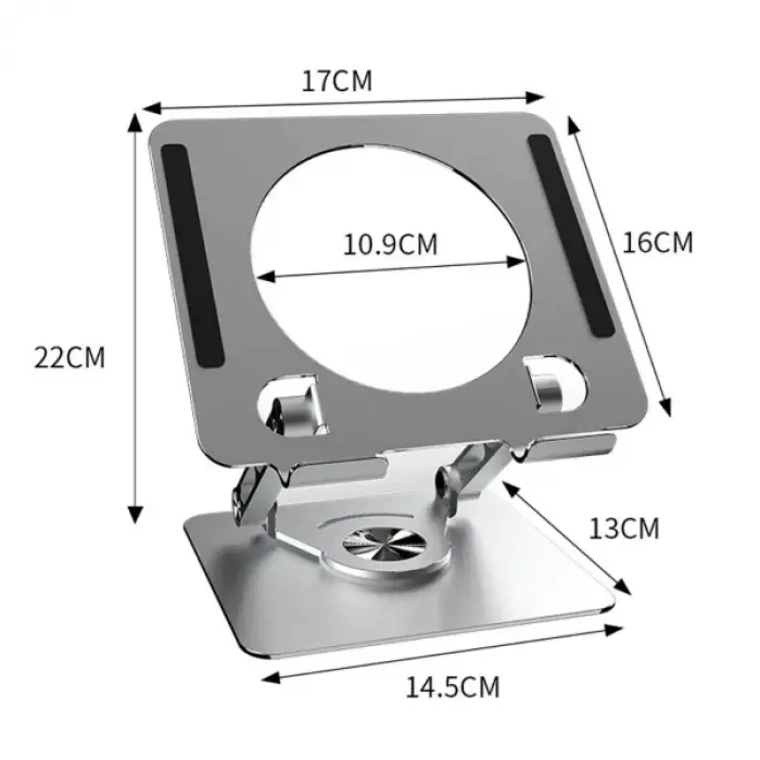 Kullanıma Uygun 360 Derece Dönebilen Yükseltilmiş Masaüstü ayarlı Metal Tablet Standı