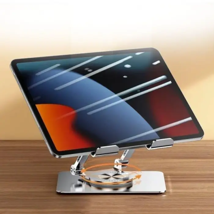 Kullanıma Uygun 360 Derece Dönebilen Yükseltilmiş Masaüstü ayarlı Metal Tablet Standı