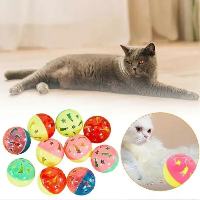Kullanıma Uygun 4lü Çıngıraklı Top Kedi Oyuncağı