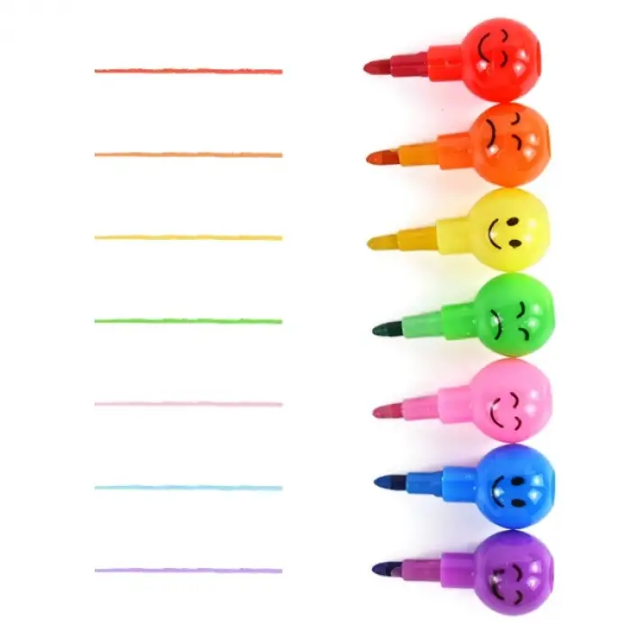 Kullanıma Uygun 4lü Emojili Yumurtlayan Boya Kalemi Seti