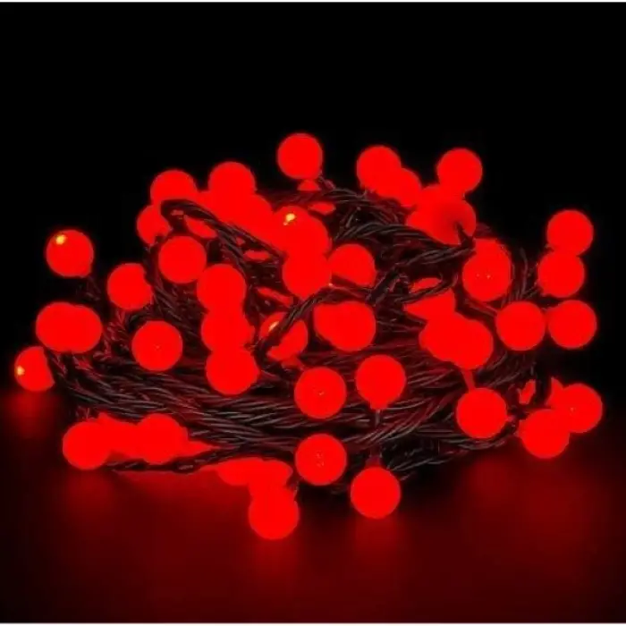 Kullanıma Uygun 5m 28 Led Kırmızı Işık Siyah Kablo Fişli