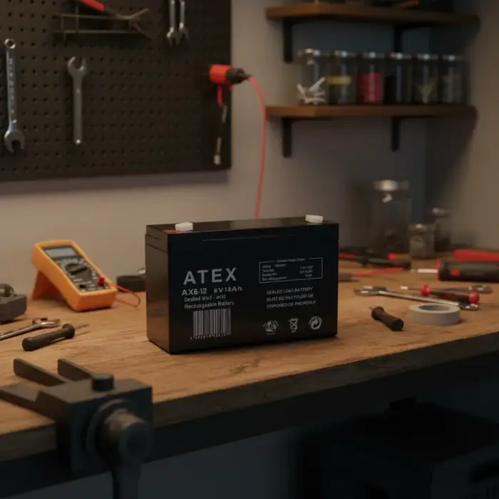 6V 12Ah Kapasiteli İnce Tip Akü Atex AX6-12