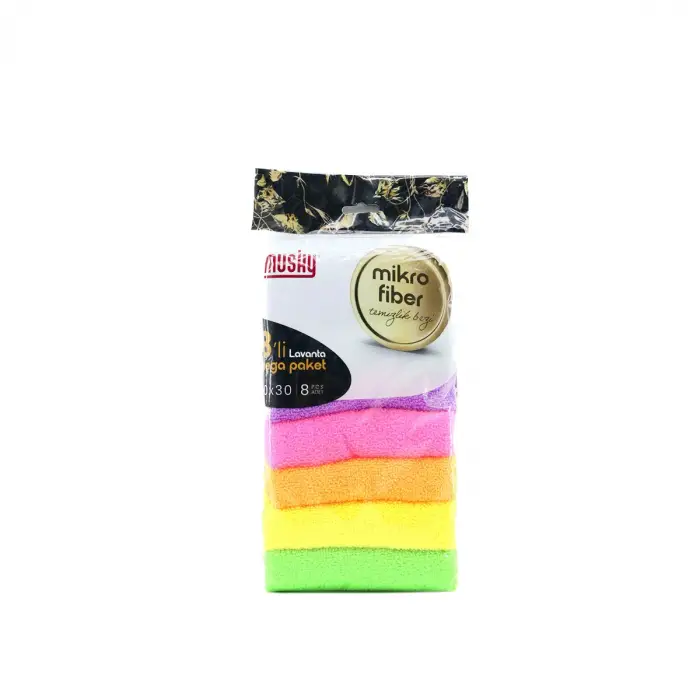 Cam 8li Mikrofiber Temizlik Bezi Seti Renkli Leke Bırakmaz