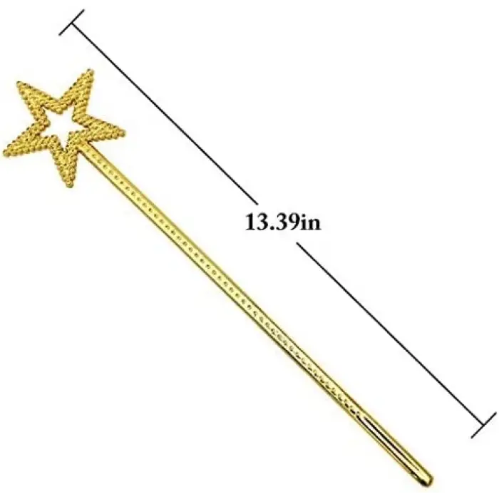 34 cm Plastik Altın Renk Yıldız Peri Asası